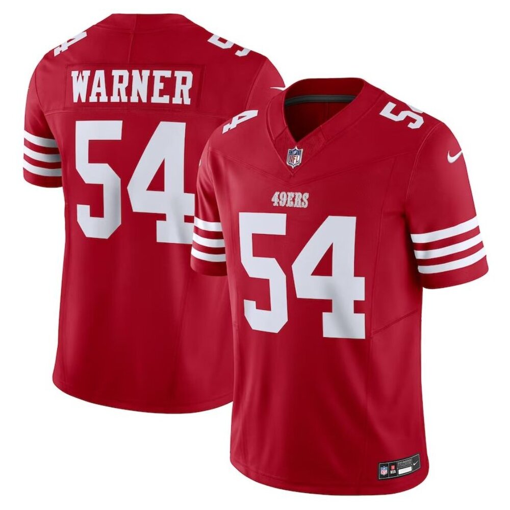 Mens Kids Youths  Fred Warner Scarlet Vapor  Stitched Jersey